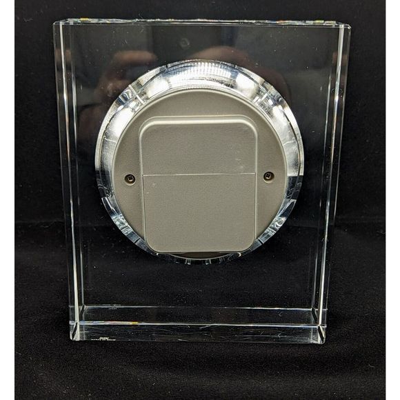 Vtg Hoya Crystal Museum Vertical World Clock Executive Desk Mantle Japan Travel - Picture 4 of 11